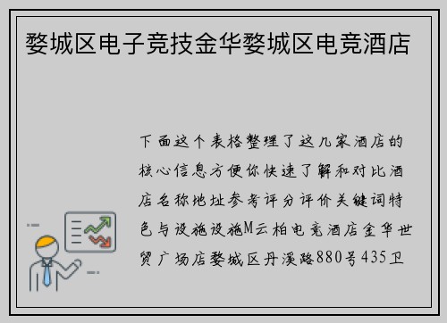 婺城区电子竞技金华婺城区电竞酒店